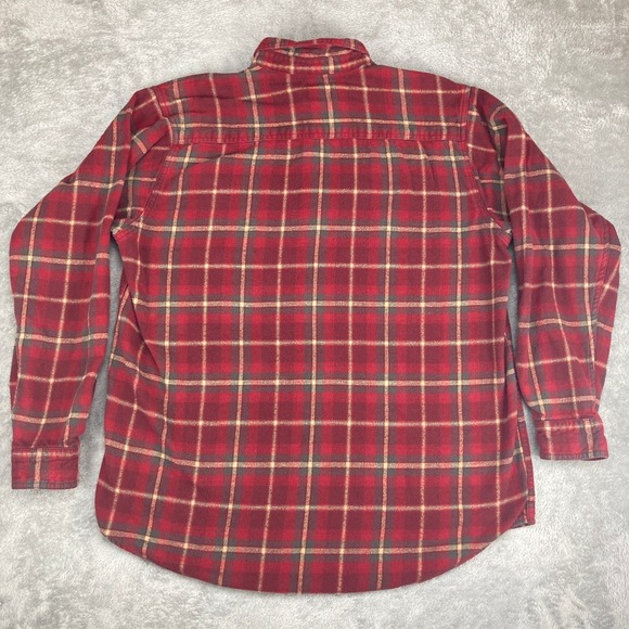 Work n Sport Flannel Shirt Men's Red Plaid Long Sleeve Button Up‎ XLT - Picture 2 of 10